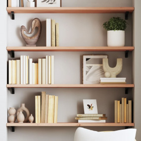 Wall Shelf Medium brown Solid oak wood (untreated) 39.4...