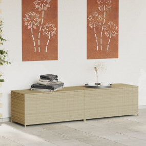 Garden Storage Box Mix Beige PE rattan, powder-coated s...