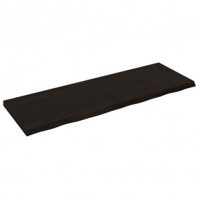 Wall Shelf Dark Brown Solid Oak Wood Extra Long Foldabl...