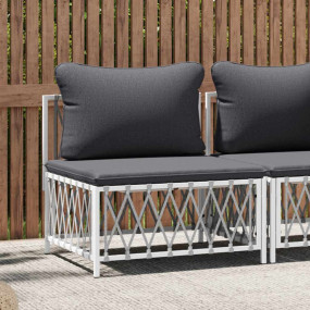 Garden Middle Sofa White, Dark Grey