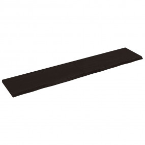 Wall Shelf Dark brown Solid oak wood 78.7 x 15.7 x 0.8 ...