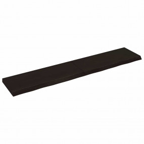 Wall Shelf Dark brown Solid oak wood 78.7 in x 15.7 in ...