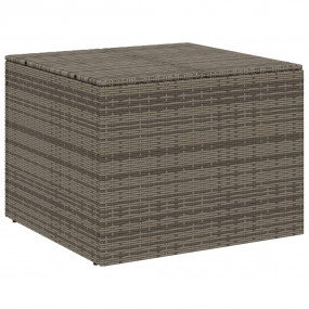 Garden Storage Box Grey PE rattan, Powder-coated steel ...