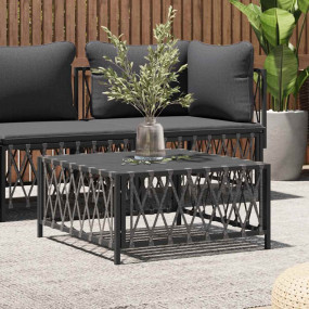 Garden Table Anthracite Woven fabric, powder-coated ste...