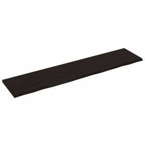 Wall Shelf Dark Brown Solid oak wood 86.6 in x 19.7 in ...