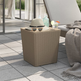 Garden Table With Removable Lid Light Brown Polypropyle...
