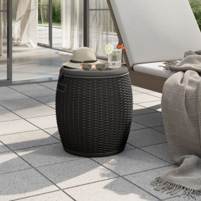 Garden Storage Box Black Polypropylene Compact