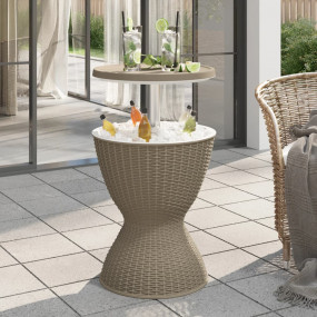 Ice Cooler Table Light Brown Polypropylene Medium Conve...