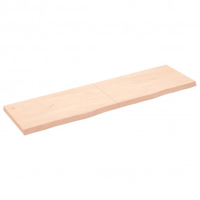 Wall Shelf Medium Brown Untreated Solid Oak Wood Large ...