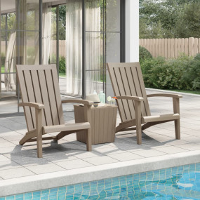 Garden Adirondack Chair Set of 2 Light brown Polypropyl...