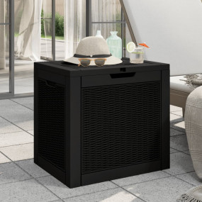 Garden Storage Box Black Polypropylene 31.2 Gallon capa...