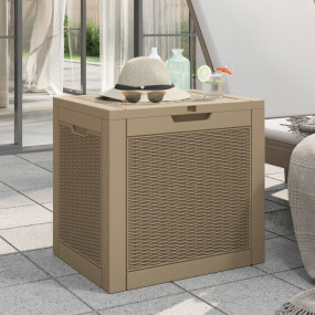 Garden Storage Box Light Brown Polypropylene 31.2 Gal C...