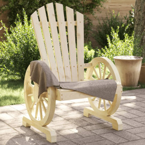 Garden Adirondack Chair Set of 2 Natural wood Solid fir...