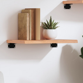 Wall Shelf Light brown Solid oak wood with finish 15.7x...