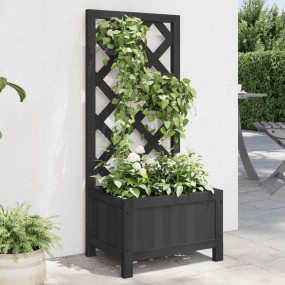 Planter Black Solid Fir Wood Medium Planters Planter