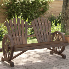 Garden Adirondack Chair Burnt look Solid Fir Wood