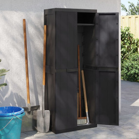 Outdoor Storage Cabinet Black Polypropylene 25.6 x 14.6...