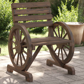 Garden Chair Burnt look wood Solid Fir Wood Standard