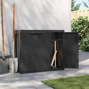 Outdoor Storage Cabinet Black Polypropylene (PP) Compac...