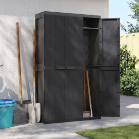 Outdoor Storage Cabinet Black Polypropylene 38 x 14 x 6...