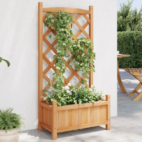 Planter Brown Solid fir wood Medium Planters Planter