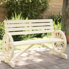 Garden Bench Natural Wood Solid Fir Wood Standard Durab...