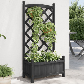Planter Black Solid Fir Wood Medium Planters Planter