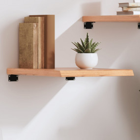 Wall Shelf Light brown Solid oak wood 23.6 in x 15.7 in...