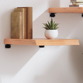 Wall Shelf Light brown Solid oak wood 15.7x23.6x2.4 in ...