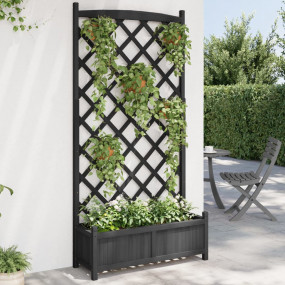 Planter Black Solid fir wood 35.4" W x 70.9" H x 13.8" ...