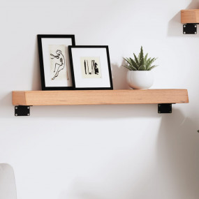 Wall Shelf Light brown Solid oak wood 23.6 x 3.9 x 2.4 ...