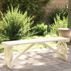 Garden Bench Natural wood Solid fir wood 45.3 in Durabl...