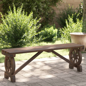 Garden Bench Burnt Wood Solid Fir Wood 45.3 in Durable