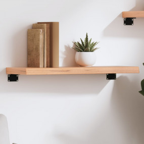 Wall Shelf Light Brown Solid Oak Wood 23.6 in