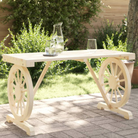 Garden Table Brown Solid fir wood Medium Decorative Inl...