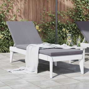Sun Lounger White 100% Polypropylene Standard Height-Ad...