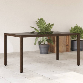 Garden Table Brown PE rattan 59.1 x 35.4 x 29.5 in