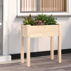Planter Natural wood finish Solid fir wood, Non-woven f...