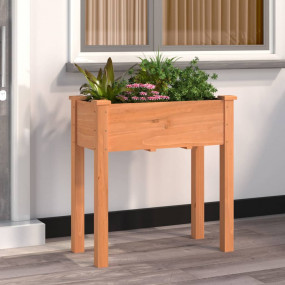 Planter Brown Solid fir wood with a non-woven fabric li...