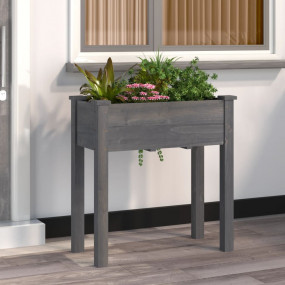 Planter Grey Solid fir wood, Non-woven fabric Medium