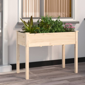 Planter Natural Wood Solid Fir Wood Large Decorative In...