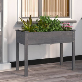 Planter Grey Solid fir wood, Non-woven fabric 46.5 x 23...