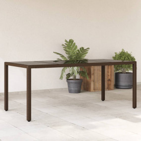 Garden Table Set of 4 Brown PE Rattan Medium Durable