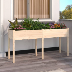 Planter Natural Wood Solid Fir Wood, Non-woven Fabric E...