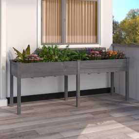 Planter Grey Solid fir wood Large Planter Rectangular R...