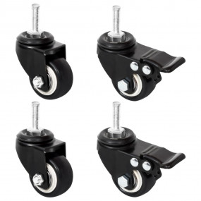 Wheel For Planter Set of 4 Black Iron Small Lockable wh...