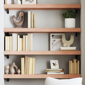 Wall Shelf Light brown Solid oak wood with a varnish fi...
