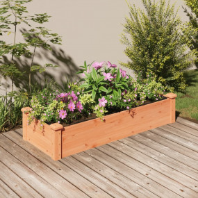 Garden Raised Bed Brown Solid fir wood, non-woven fabri...