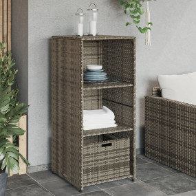 Garden Storage Cabinet Grey PE rattan Medium Durable
