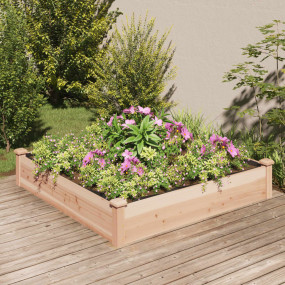 Garden Raised Bed Natural wood Solid fir wood 47.2 x 47...